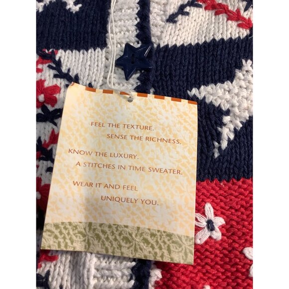 NWT Vintage Stitches in Time 90s Cardigan Women’s 1X Patriotic Granny Core USA - Picture 6 of 12
